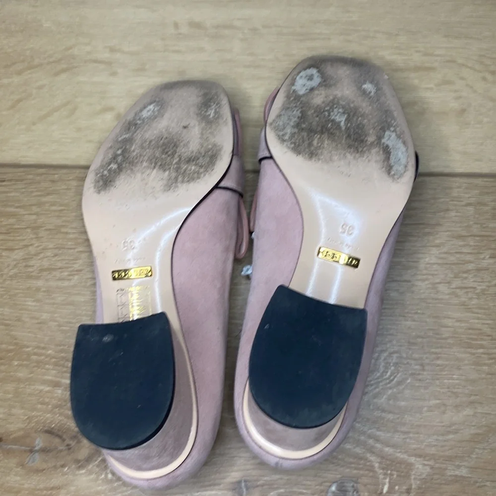 Gucci Suede Kid Scamosciato shoes 35 (5) GG logo crystal pink with box - Picture 4 of 8